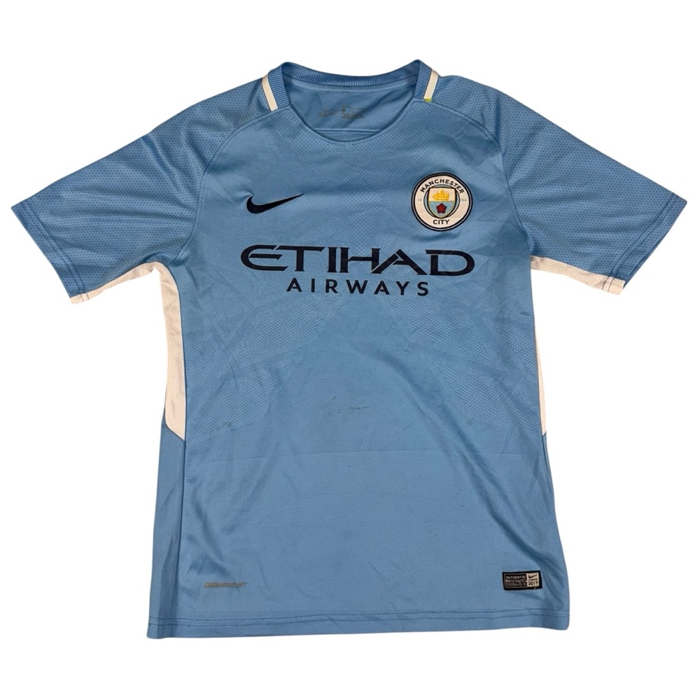 Nike Manchester City 2017/2018 Home Soccer Fútbol Blue Jersey Men's Size M